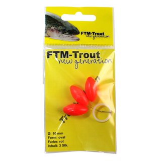 Trout Piloten oval rot 10mm Inh.3 Stk.