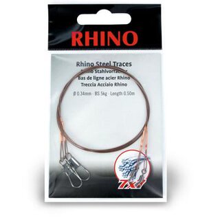 0,34mm Rhino Stahlvorfach 7x7 0,5m 5kg 2