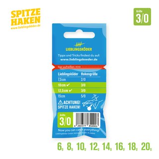 Spitze Haken Gr. 3/0  6 gr.