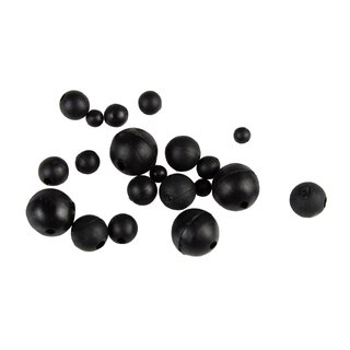 Gummiperlen schwarz  6 mm