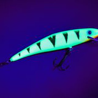 MK UV Wobbler Shallow Runner Green Fire Tiger 11 cm; 1,2 m