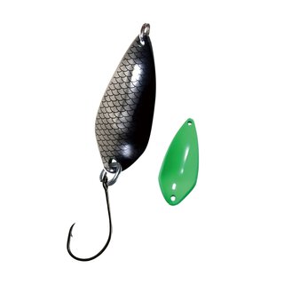 Trout Spoon Heavy Scale 4,4 g schwarz grau fluogrn